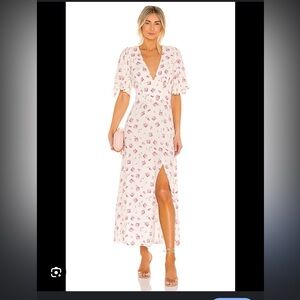 AFRM Zelda Maxi Dress in Blanc Blush Floral- L